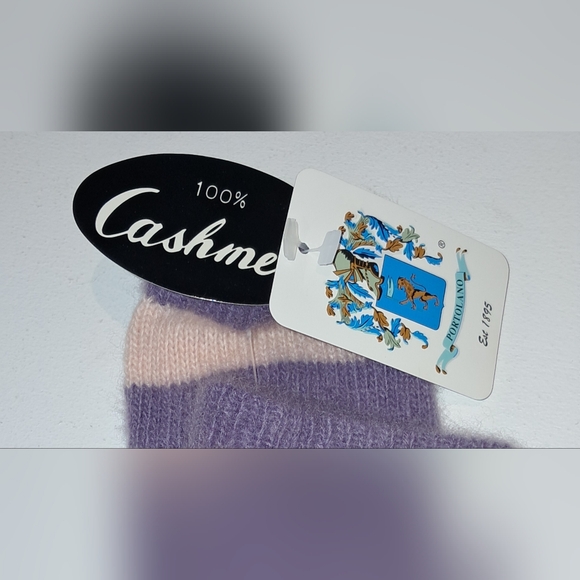 Portolano Purple & Pink 100% Cashmere Winter Gloves OSFM NWT - Picture 4 of 4